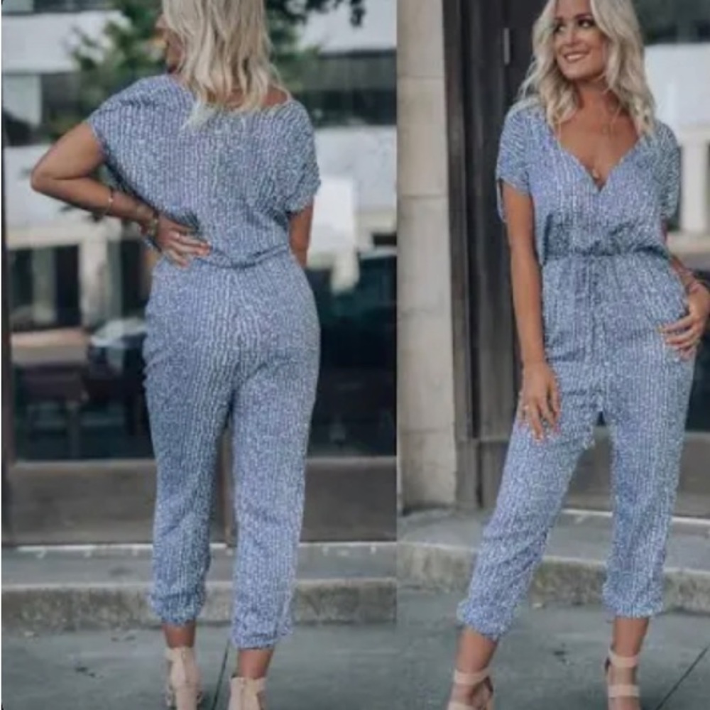 VICI Blue and White Polka Dot Print Summer
Jamboree Jumpsuit